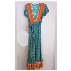 Boho Maxi Wrap Dress